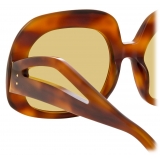 Linda Farrow - Lea Oversized Sunglasses in Horn - LFL1289C3SUN - Linda Farrow Eyewear