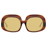 Linda Farrow - Lea Oversized Sunglasses in Horn - LFL1289C3SUN - Linda Farrow Eyewear