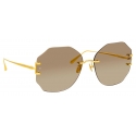 Linda Farrow - Occhiali da Sole Lisette Oversized in Oro Giallo - LFL1314C2SUN - Linda Farrow Eyewear