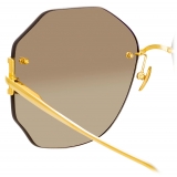 Linda Farrow - Occhiali da Sole Lisette Oversized in Oro Giallo - LFL1314C2SUN - Linda Farrow Eyewear