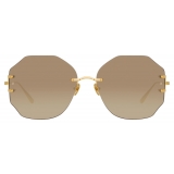 Linda Farrow - Occhiali da Sole Lisette Oversized in Oro Giallo - LFL1314C2SUN - Linda Farrow Eyewear