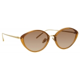 Linda Farrow - Occhiali da Sole Lucy Cat Eye in Tabacco - LFL1086C3SUN - Linda Farrow Eyewear