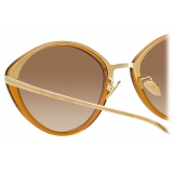 Linda Farrow - Occhiali da Sole Lucy Cat Eye in Tabacco - LFL1086C3SUN - Linda Farrow Eyewear