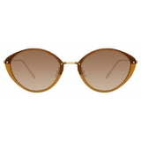 Linda Farrow - Occhiali da Sole Lucy Cat Eye in Tabacco - LFL1086C3SUN - Linda Farrow Eyewear