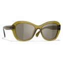 Chanel - Occhiali da Sole a Farfalla - Kaki - Chanel Eyewear