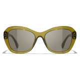 Chanel - Occhiali da Sole a Farfalla - Kaki - Chanel Eyewear