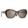 Chanel - Occhiali da Sole a Farfalla - Tartaruga Scuro - Chanel Eyewear