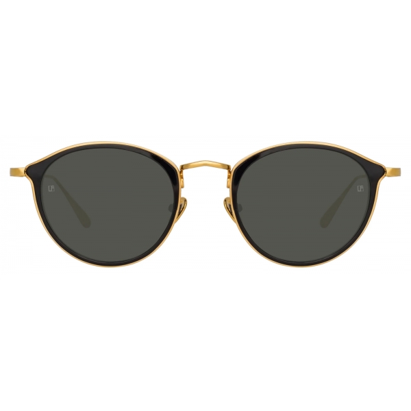 Linda Farrow - Occhiali da Sole Luis Oval in Oro Giallo Nero - LFL1224C5SUN - Linda Farrow Eyewear