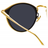 Linda Farrow - Luis Oval Sunglasses in Yellow Gold Black - LFL1224C5SUN - Linda Farrow Eyewear