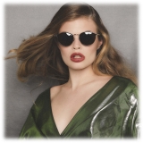 Linda Farrow - Luis Oval Sunglasses in Yellow Gold Black - LFL1224C5SUN - Linda Farrow Eyewear