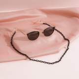 Linda Farrow - Luis Oval Sunglasses in Yellow Gold Black - LFL1224C5SUN - Linda Farrow Eyewear