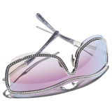 Chanel - Occhiali da Sole a Maschera - Argento Rosa Specchio - Chanel Eyewear