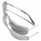 Chanel - Shield Sunglasses - Silver Dark Gray - Chanel Eyewear