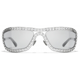 Chanel - Shield Sunglasses - Silver Light Gray - Chanel Eyewear