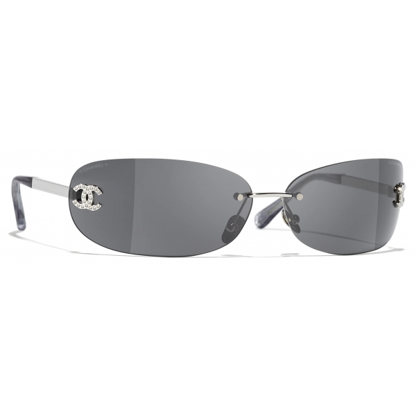 Chanel - Rectangular Sunglasses - Silver Gray - Chanel Eyewear
