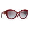 Chanel - Occhiali da Sole a Farfalla - Rosso - Chanel Eyewear