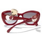Chanel - Occhiali da Sole a Farfalla - Rosso - Chanel Eyewear