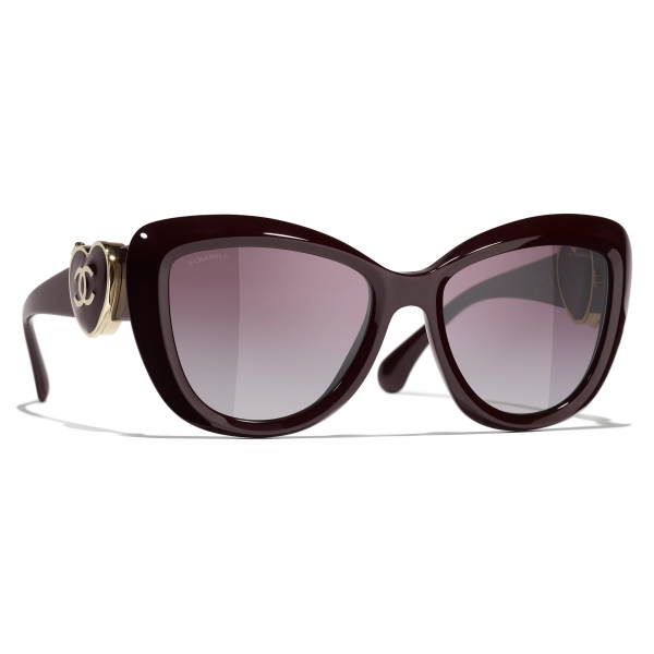 Chanel - Butterfly Sunglasses - Burgundy - Chanel Eyewear