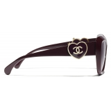 Chanel - Butterfly Sunglasses - Burgundy - Chanel Eyewear