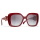 Chanel - Occhiali da Sole Quadrati - Rosso - Chanel Eyewear