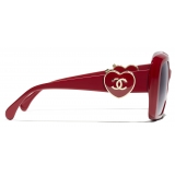 Chanel - Occhiali da Sole Quadrati - Rosso - Chanel Eyewear