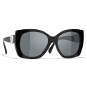 Chanel - Occhiali da Sole Quadrati - Nero - Chanel Eyewear