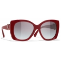 Chanel - Occhiali da Sole Quadrati - Rosso - Chanel Eyewear