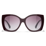 Chanel - Square Sunglasses - Burgundy - Chanel Eyewear