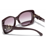 Chanel - Square Sunglasses - Burgundy - Chanel Eyewear