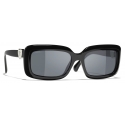 Chanel - Occhiali da Sole Rettangolari - Nero - Chanel Eyewear