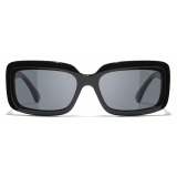 Chanel - Occhiali da Sole Rettangolari - Nero - Chanel Eyewear