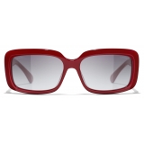 Chanel - Occhiali da Sole Rettangolari - Rosso - Chanel Eyewear