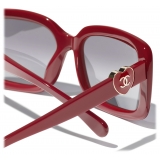 Chanel - Occhiali da Sole Rettangolari - Rosso - Chanel Eyewear