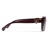 Chanel - Occhiali da Sole Rettangolari - Borgogna - Chanel Eyewear