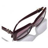 Chanel - Rectangular Sunglasses - Burgundy - Chanel Eyewear