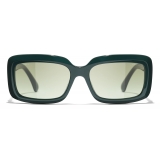 Chanel - Rectangular Sunglasses - Green - Chanel Eyewear
