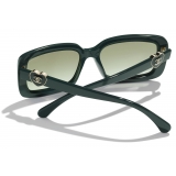 Chanel - Occhiali da Sole Rettangolari - Verde - Chanel Eyewear