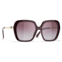 Chanel - Occhiali da Sole Quadrati - Borgogna - Chanel Eyewear