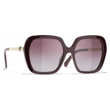 Chanel - Square Sunglasses - Burgundy - Chanel Eyewear