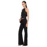 Pinko - Crepe Fabric Flare Trousers - Black - Trousers - Made in Italy - Luxury Exclusive Collection