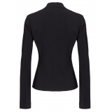 Pinko - Georgette Fabric Deconstructed Jacket - Black - Jacket - Made in Italy - Luxury Exclusive Collection