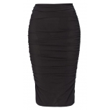 Pinko - Pencil Skirt with Ruffle - Black - Skirt - Made in Italy - Luxury Exclusive Collection