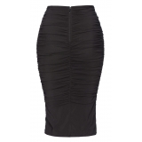 Pinko - Pencil Skirt with Ruffle - Black - Skirt - Made in Italy - Luxury Exclusive Collection
