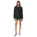 Pinko - Double Breasted Jacket with Gold Buttons - Black - Jacket - Made in Italy - Luxury Exclusive Collection