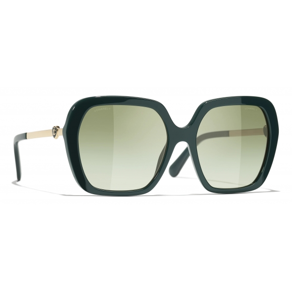 Chanel - Square Sunglasses - Green - Chanel Eyewear