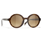 Chanel - Round Sunglasses - Dark Tortoise - Chanel Eyewear