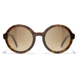 Chanel - Round Sunglasses - Dark Tortoise - Chanel Eyewear