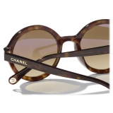 Chanel - Round Sunglasses - Dark Tortoise - Chanel Eyewear