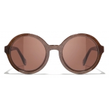 Chanel - Round Sunglasses - Brown - Chanel Eyewear