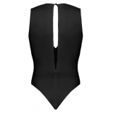 Pinko - Bodysuit with Maxi Neckline - Black - Top - Made in Italy - Luxury Exclusive Collection